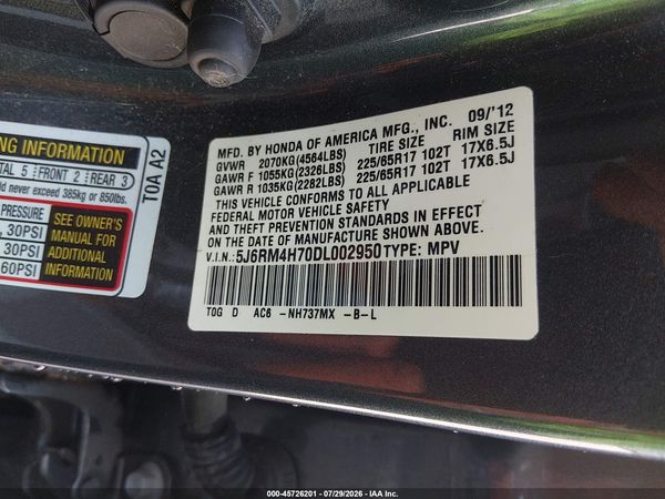 2013 HONDA CR-V EX-L