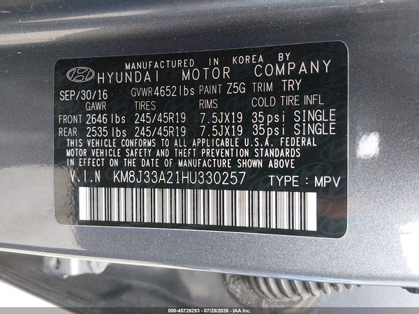 2017 HYUNDAI TUCSON LIMITED