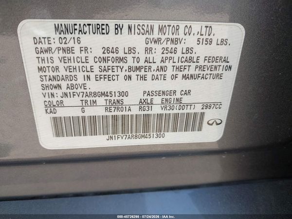2016 INFINITI Q50 3.0T RED SPORT 400