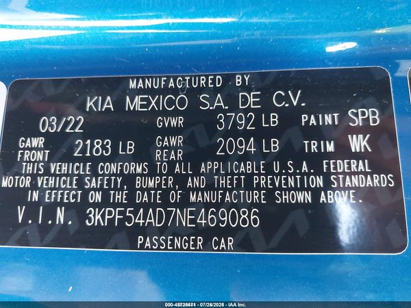 2022 KIA FORTE GT-LINE