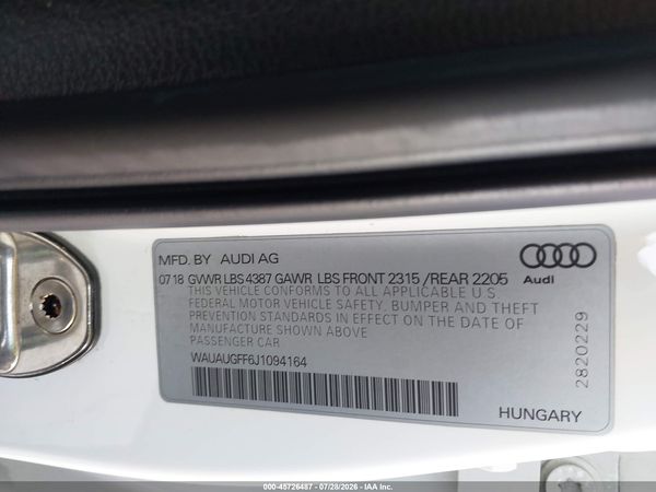 2018 AUDI A3 2.0T PREMIUM
