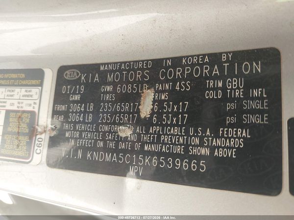 2019 KIA SEDONA L