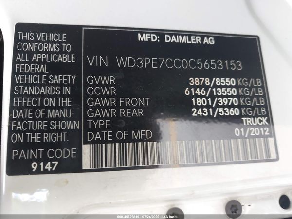 2012 MERCEDES-BENZ SPRINTER 2500 NORMAL ROOF