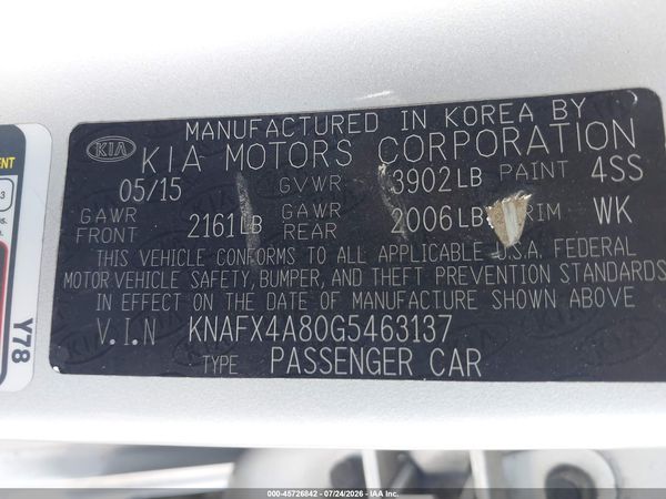 2016 KIA FORTE EX