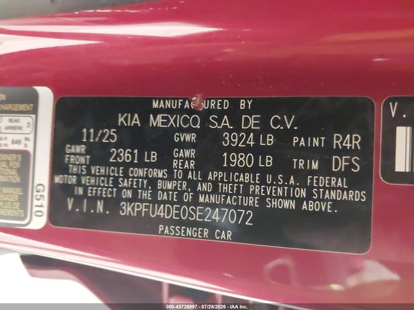 2025 KIA K4 EX