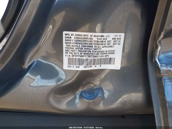 2012 HONDA PILOT EX-L