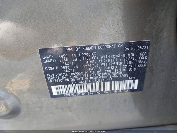 2021 SUBARU OUTBACK TOURING