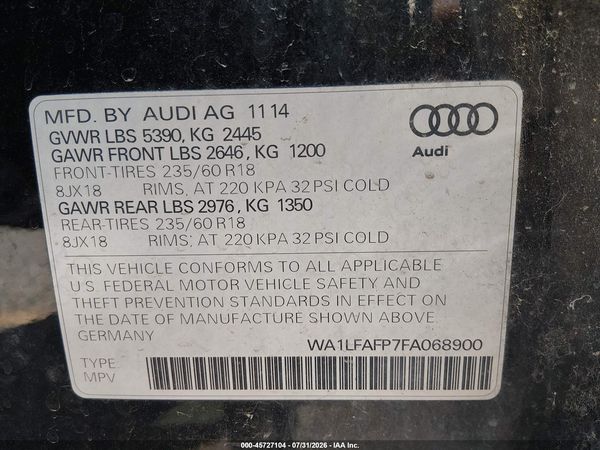 2015 AUDI Q5 2.0T PREMIUM