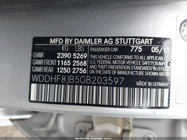 2016 MERCEDES-BENZ E 350 4MATIC