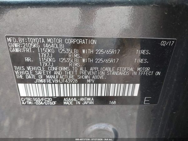 2017 TOYOTA RAV4 XLE