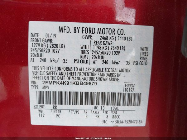 2019 FORD EDGE TITANIUM