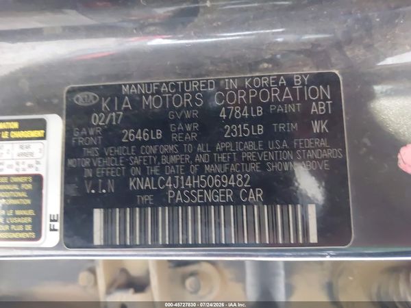 2017 KIA CADENZA LIMITED