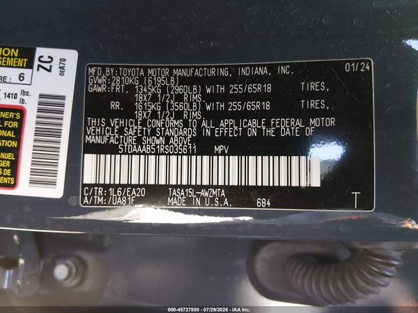 2024 TOYOTA GRAND HIGHLANDER XLE