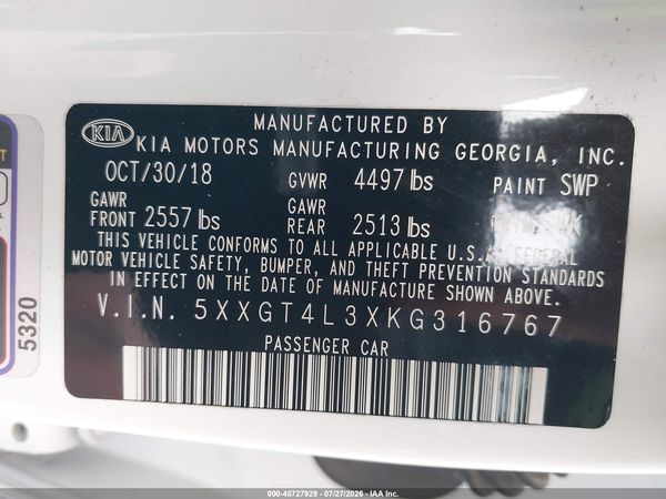 2019 KIA OPTIMA S