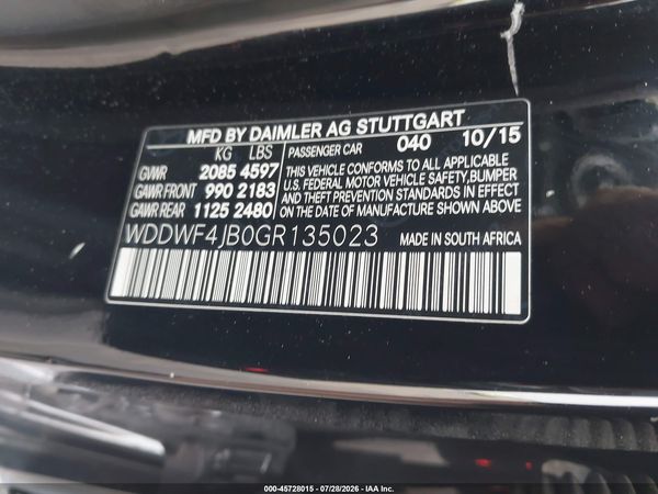 2016 MERCEDES-BENZ C 300 C300