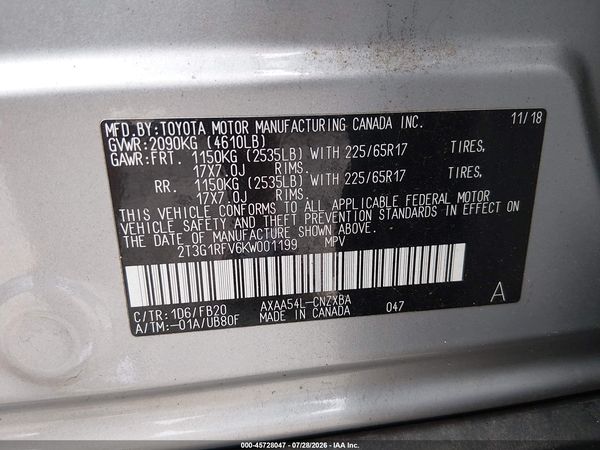 2019 TOYOTA RAV4 LE