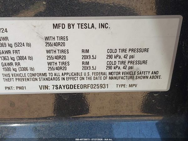2024 TESLA MODEL Y