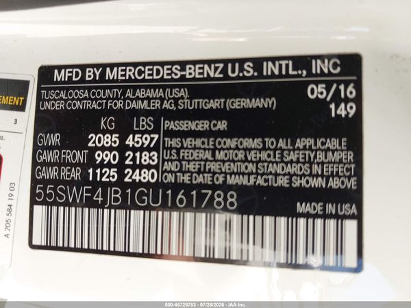 2016 MERCEDES-BENZ C 300 C300