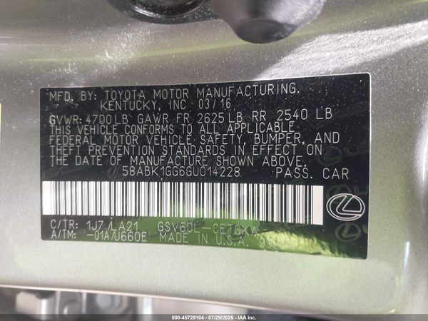 2016 LEXUS ES 350