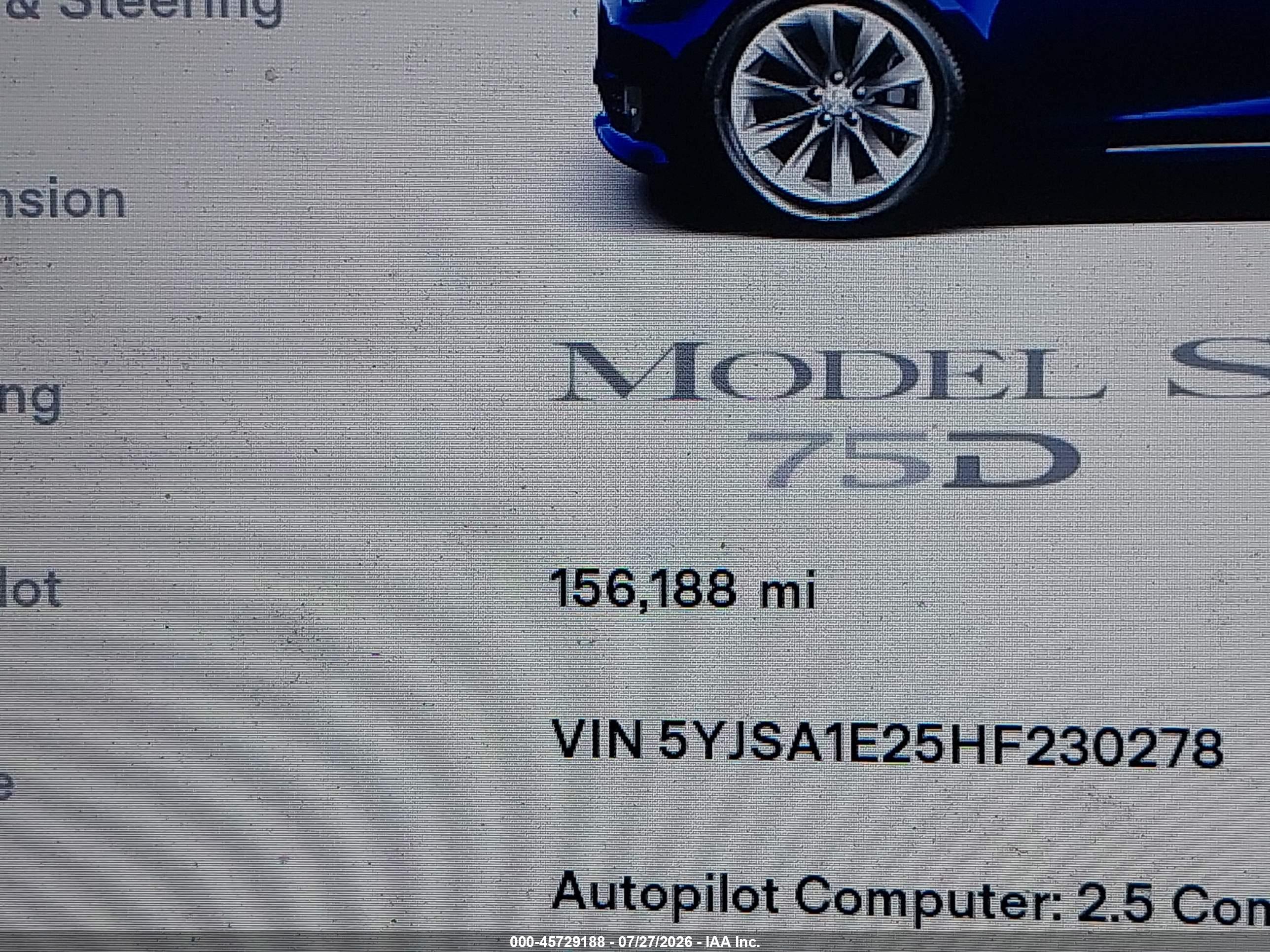 2017 TESLA MODEL S 100D/60D/75D/90D/P100D