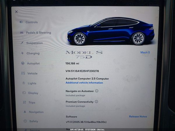 2017 TESLA MODEL S 100D/60D/75D/90D/P100D