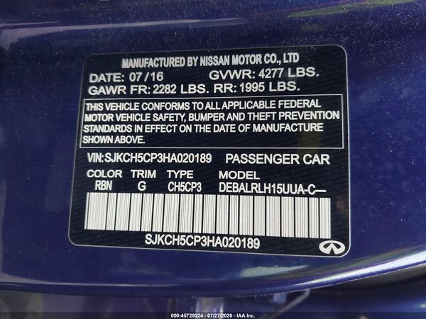 2017 INFINITI QX30 PREMIUM