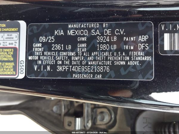2025 KIA K4 LXS
