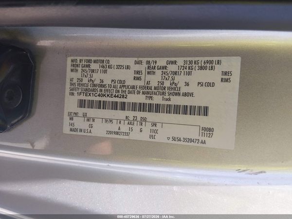2019 FORD F-150 XL