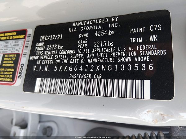 2022 KIA K5 GT-LINE
