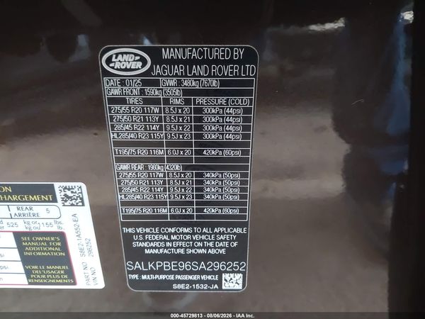 2025 LAND ROVER RANGE ROVER P530 SE 7 SEAT
