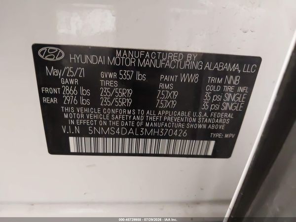 2021 HYUNDAI SANTA FE LIMITED