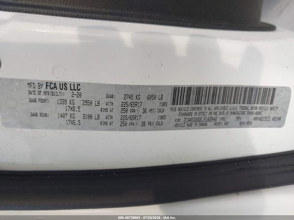 2020 DODGE GRAND CARAVAN SE PLUS — I9