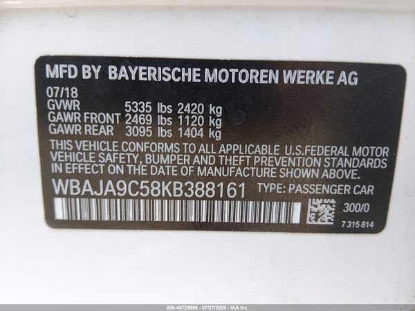 2019 BMW 530E IPERFORMANCE