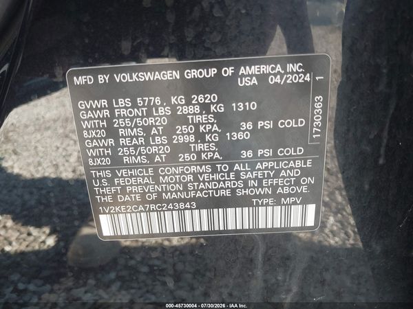 2024 VOLKSWAGEN ATLAS CROSS SPORT 2.0T SE W/TECHNOLOGY — I9