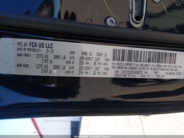 2019 JEEP CHEROKEE LATITUDE 4X4