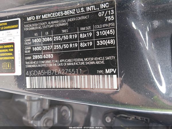 2014 MERCEDES-BENZ ML 350 4MATIC
