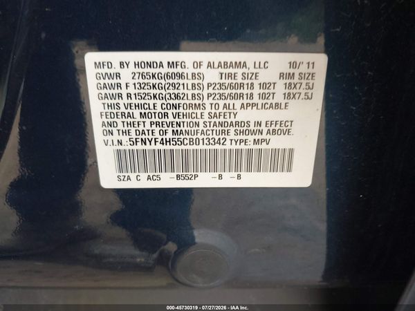 2012 HONDA PILOT EX-L