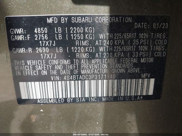2023 SUBARU OUTBACK PREMIUM