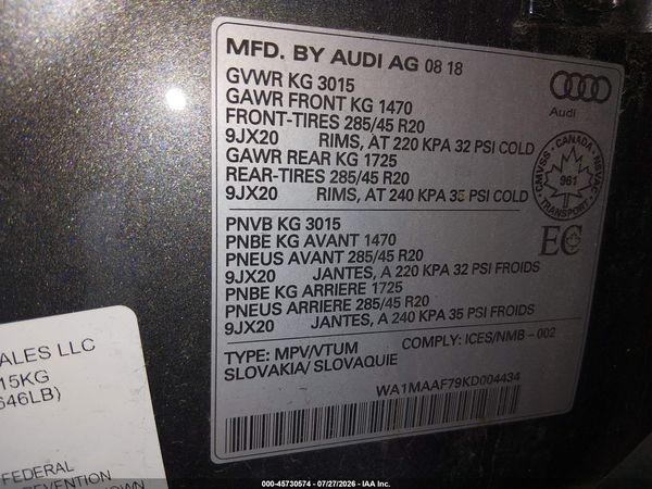 2019 AUDI Q7 55 PROGRESSIV