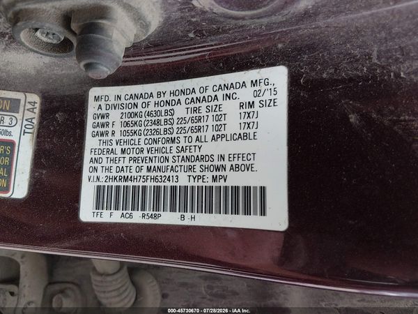 2015 HONDA CR-V EX-L