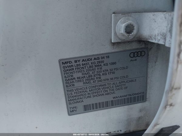 2018 AUDI Q7 2.0T PREMIUM