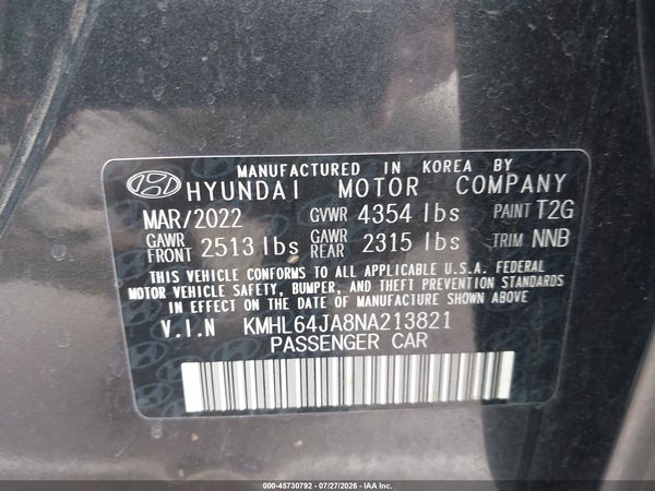 2022 HYUNDAI SONATA SEL