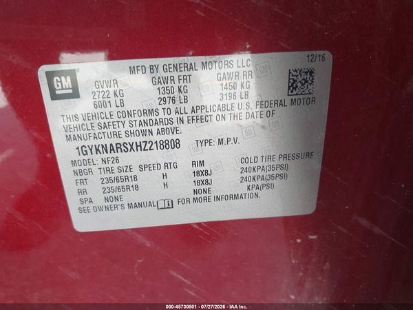 2017 CADILLAC XT5 STANDARD