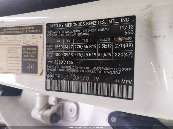 2013 MERCEDES-BENZ GL 450 4MATIC