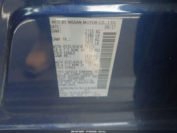 2018 NISSAN PATHFINDER S — I9