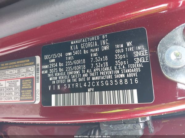 2025 KIA SORENTO S
