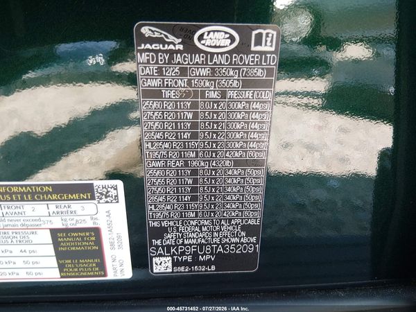 2026 LAND ROVER RANGE ROVER P400 SE
