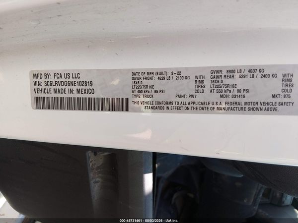 2022 RAM PROMASTER 2500 High Roof