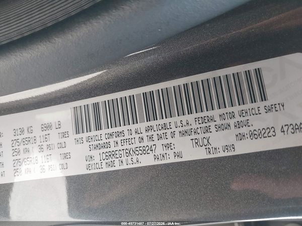 2019 RAM 1500 TRADESMAN  4X2 5'7 BOX