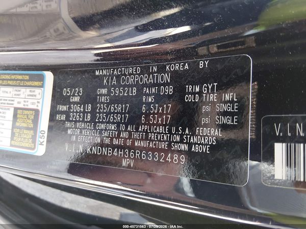 2024 KIA CARNIVAL MPV LX SEAT PACKAGE